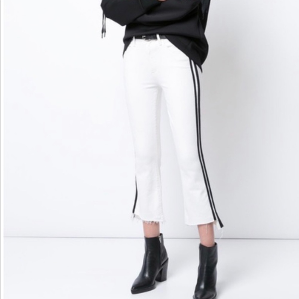Mother Denim Insider Crop White Jeans 27